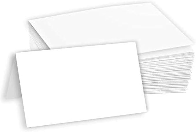 Hamilco Blank Tent Name Place Table Cards 3 1/2" x 2" Folded Card Stock by Hamilco