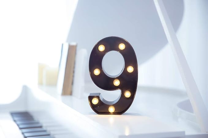 Foaky Black LED Marquee Number Lights Sign Light Up Marquee Number Lights Sign - Image 2