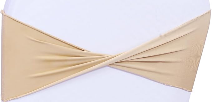 MDS Pack of 150 Spandex Chair Sashes Bows Elastic Stretch Dining Chair Bands - Image 3