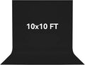 10 x 10 FT Black Backdrop Background, 100% Polyester Photography Backdrop by Vevelux