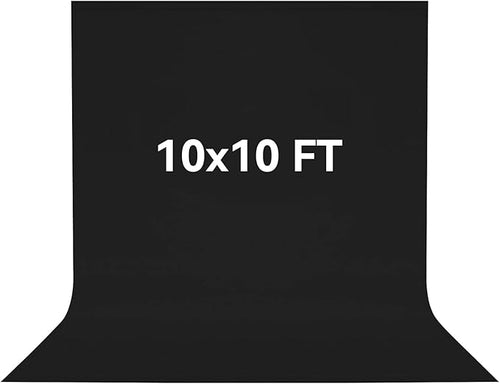 10 x 10 FT Black Backdrop Background, 100% Polyester Photography Backdrop by Vevelux