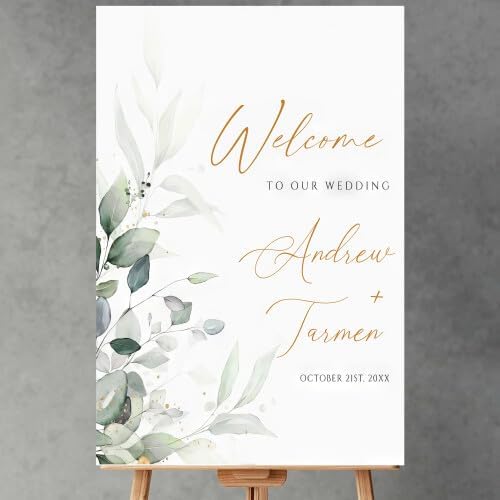 Generic Personalized Wedding Welcome Sign, 18x27 inches, Modern Style, by CENOVACY