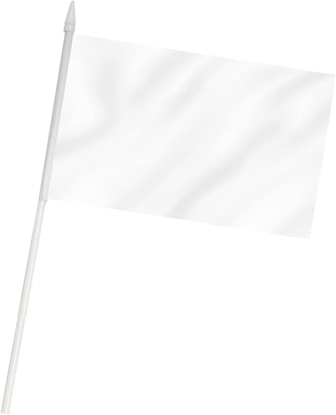 White Mini Flag 100 Pack by Unknown
