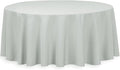LinenTablecloth 132-Inch Round Polyester Tablecloth Silver by Shindigz