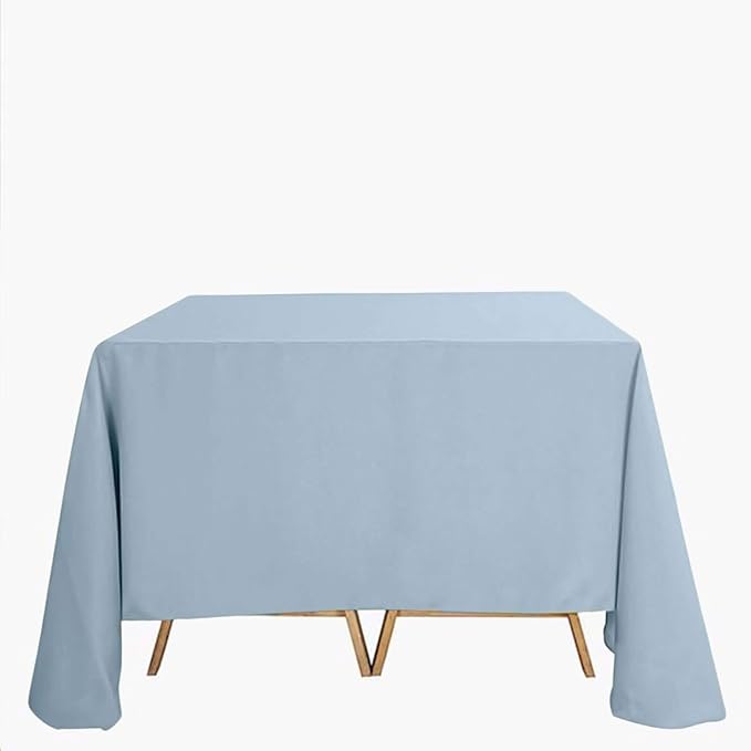 Efavormart 90" Dusty Blue Wholesale Linens Polyester Square Linen Tablecloth - Image 7