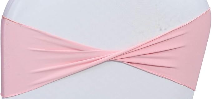 VDS Pack of 300 PCS | Blush Pink | Spandex Chair Sashes Bows Without Buckle | - Image 3