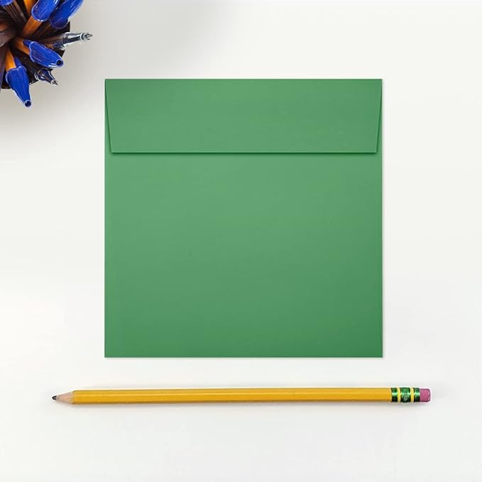 LUXPaper Square Invitation Envelopes | Peel & Press | 5" x 5" | Holiday Green | - Image 3