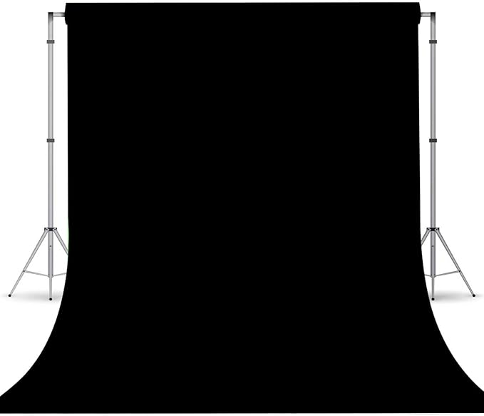 Black Photo Backdrop for Photoshoot, Photo Backdrop Curtain by TERSUM