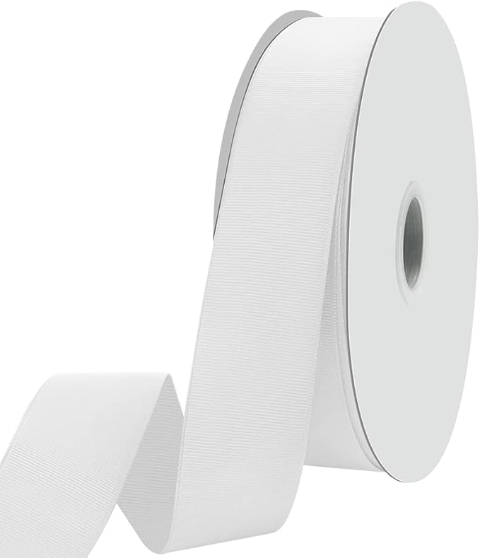 1-1/2" X 100 Yards White Grosgrain Ribbon, Premium Grosgrain Ribbon by KMERLIFE