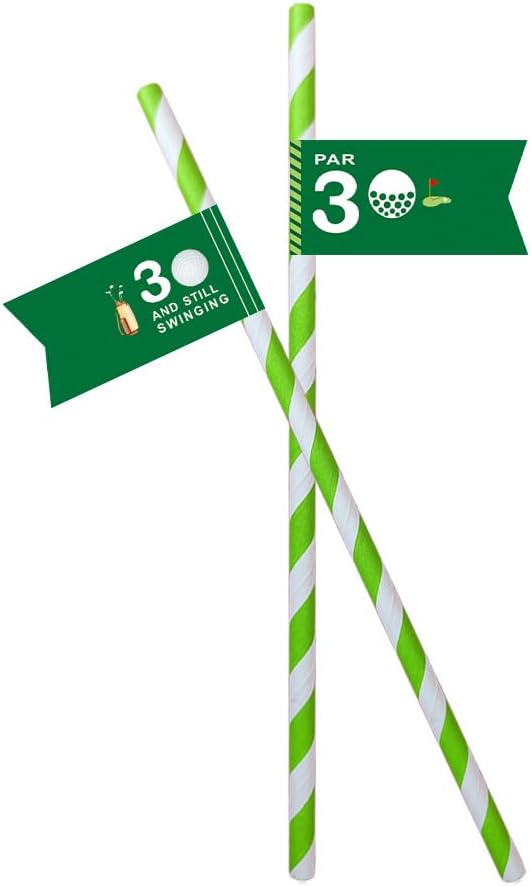 Golf Themed Birthday Party Straw Decor by VOWFOO