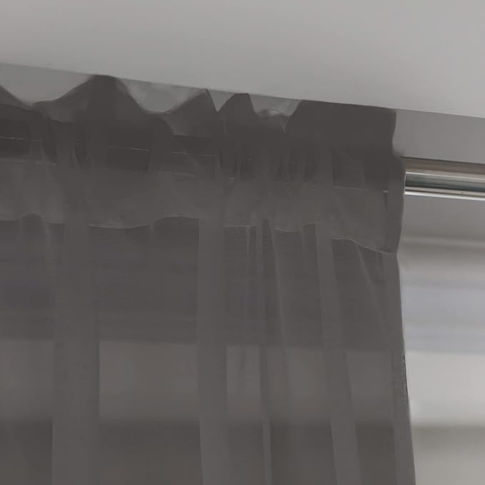 Window Dark Grey Sheer Curtains 60 Inches Width 120 Inches Long 2 Panels Sheer - Image 4