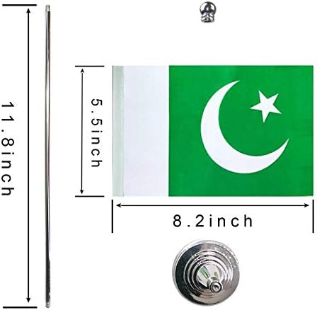 GentleGirl.USA Pakistan Table Flags, Stick Small Mini Pakistani Flag Office - Image 2
