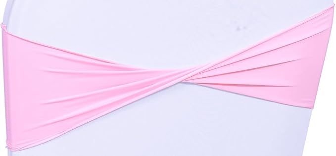 MDS Pack of 75 Spandex Chair Sashes Bows Elastic Stretch Dining Chair Bands - Image 2