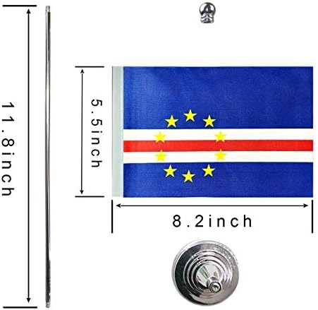 GentleGirl.USA Cape verde Table Flags, Stick Small Mini Cape Verdean Flag - Image 2