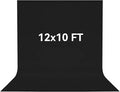 12x10 FT Black Backdrop Background, 100% Polyester Photography Backdrop Screen by Vevelux