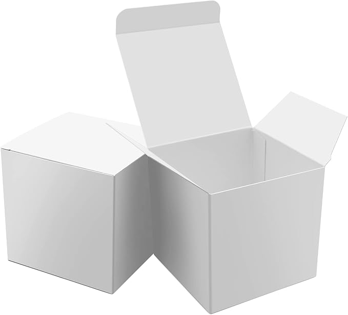 25 Pcs White Paper Gift Boxes, Small Candy Boxes Bulk, Goodie Treat Boxes by Oletx
