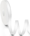 KMER LIFE 3/8 inch x 25 Yards Double Faced Polyester White Satin Ribbon by KMERLIFE