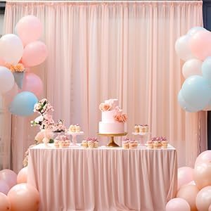 20x10 Peach Tulle Backdrop Curtains - Image 7