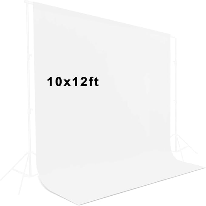 10x12ft White Backdrop for Photography, Polyester White Screen by LCUIRC