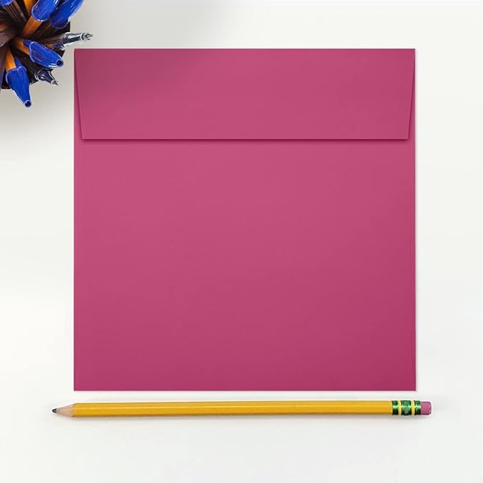 LUXPaper Square Invitation Envelopes | Peel & Press | 6 1/2" x 6 1/2" | Magenta - Image 4