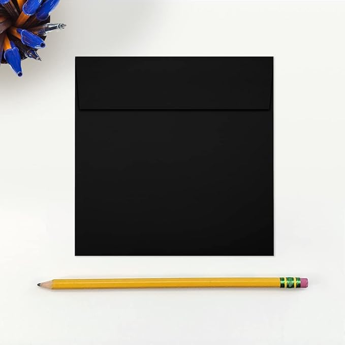 LUXPaper Square Invitation Envelopes | Peel & Press | 5" x 5" | Midnight Black - Image 3
