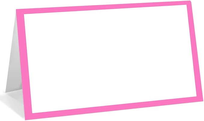 25 Pack Pink Border Place Cards, Editable Name Cards by WwongxianB