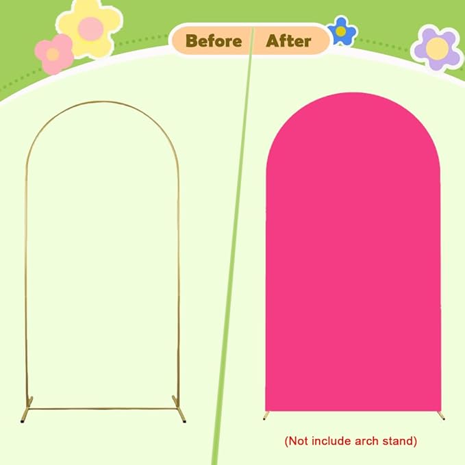Hot Pink 7.2ft Arch Backdrop Cover - Image 4