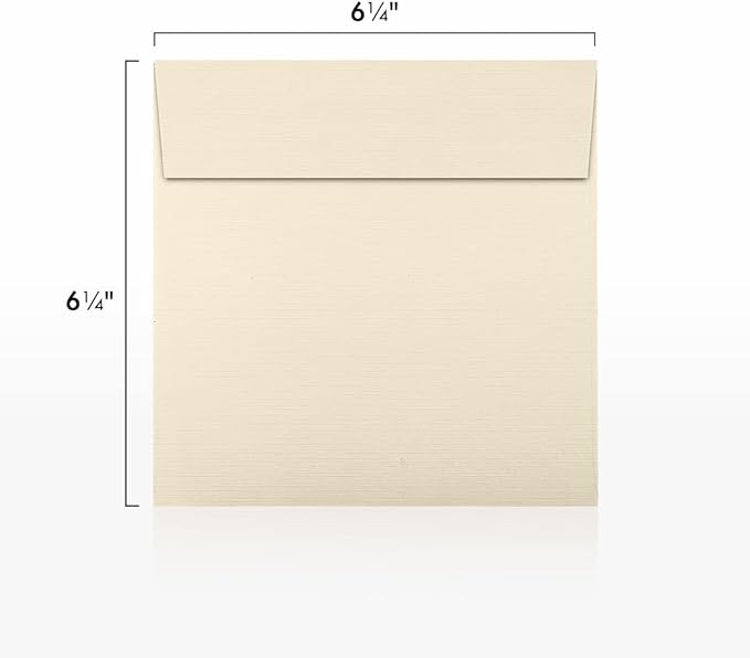 LUXPaper Square Invitation Envelopes | Peel & Press | 6 1/2" x 6 1/2" | Natural - Image 3
