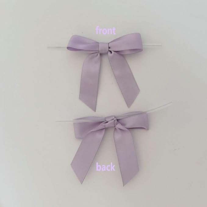 50pcs 2-1/2" Lavender Satin Ribbon Bows - Image 4