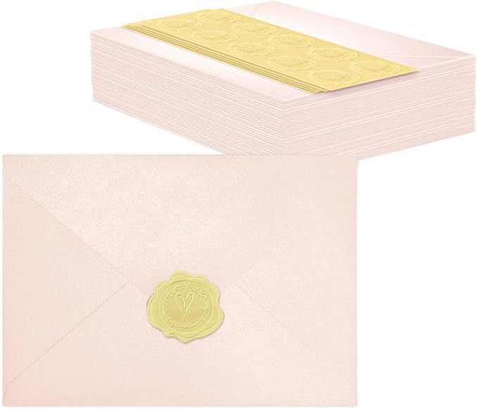 50 PCS Pearl Pink A7 Envelopes by Rinrda