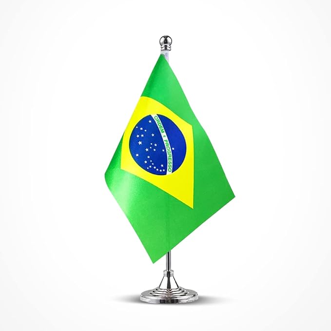Brazil Flag Brazilian Flags, Small Mini Brazilian Desk Flag, Used by Mflagperft
