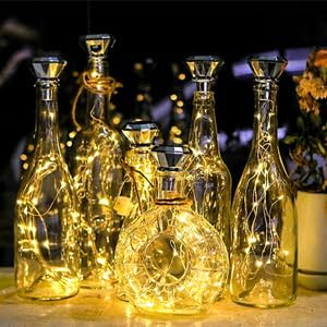 Upgraded 12 Pack Diamond Solar Wine Bottle Lights, 20 LEDs Waterproof Copper - Image 2