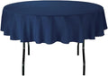 LinenTablecloth 70-Inch Round Polyester Tablecloth Navy Blue by Shindigz