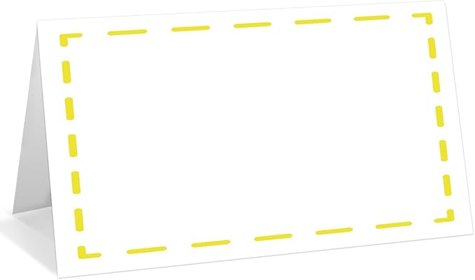 25 Pack Yellow Lines Place Cards, Editable Name Cards by WwongxianB