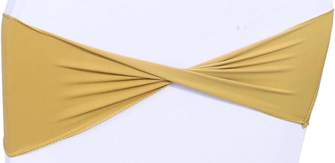 MDS Pack of 250 Spandex Chair Sashes Bows Elastic Stretch Dining Chair Bands - Image 2