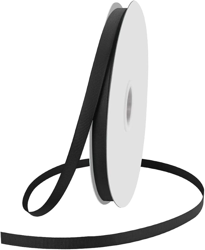 3/8" X 100 Yards Black Grosgrain Ribbon, Premium Grosgrain Ribbon by KMERLIFE