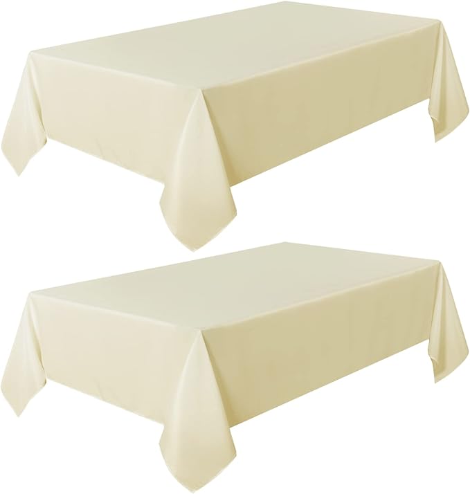 sancua 2 Pack Beige Tablecloth 60 x 84 Inch, Rectangle 4 Feet Table Cloth - Image 8