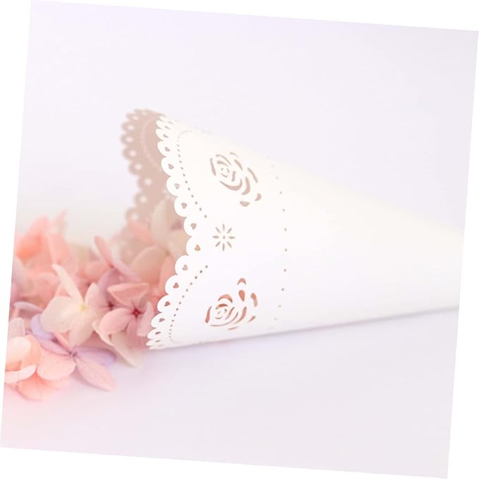 jojofuny 40 Pcs Rose Petals Party Confetti Cone Holder Candy Cone Bags Confetti - Image 2