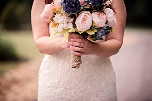 Kimura's Cabin Fake Peonies 2Bouquets Faux Silk Flower Vintage Artificial Peony - Image 6