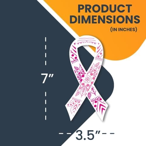 Magnet Me Up Breast Cancer Awareness Pink Mandala Ribbon Magnet Decal, 3.5x7 - Image 2