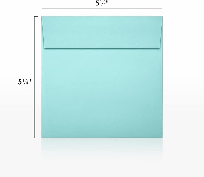 LUXPaper Square Invitation Envelopes | Peel & Press | 5 1/4" x 5 1/4" | Seafoam - Image 3