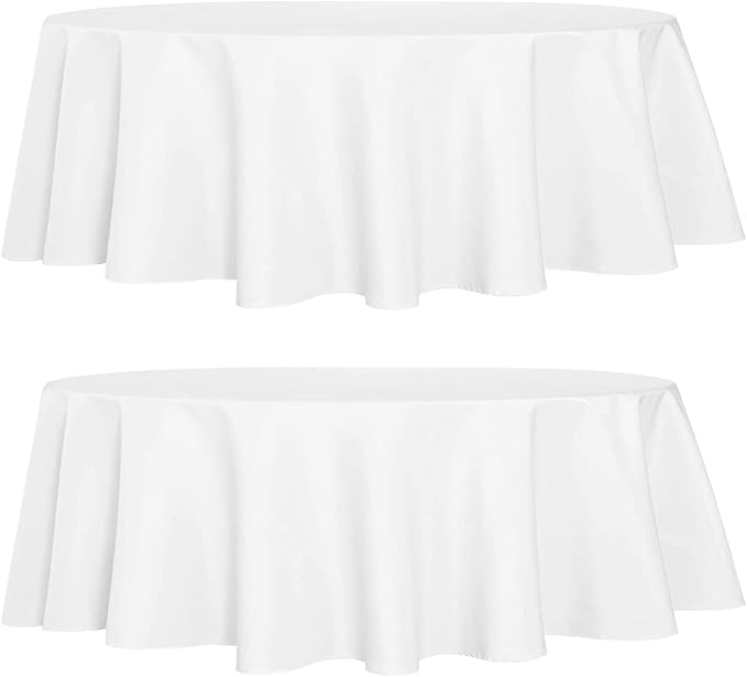 sancua 2 Pack Round Tablecloth 60 Inch White, Stain and Wrinkle Resistant Table - Image 9