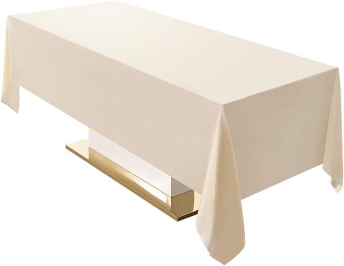 Surmente Beige Tablecloth 60 x 102-inch Rectangular Polyester Table Cloth by Surmente
