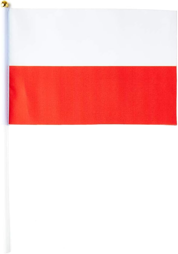Poland Flag Polish Flag, Small Mini Handheld Poland Flags on Stick - Image 2
