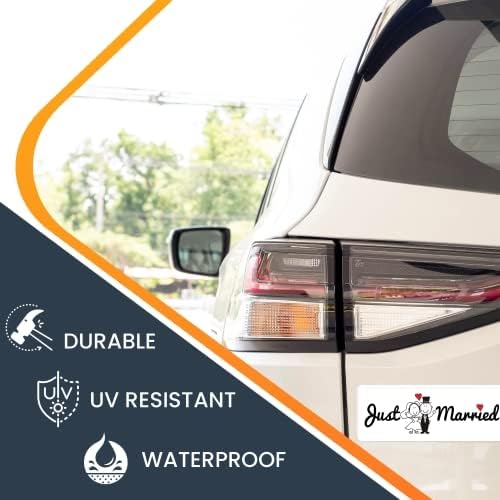Magnet Me Up Just Married Magnet Decal, 3x8 Inches Heavy Duty Automotive Magnet - Image 5