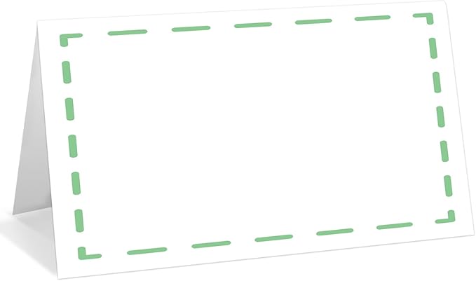 25 Pack Green Lines Place Cards, Editable Name Cards by WwongxianB