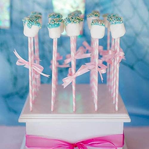Disposable White and Pink Striped Paper Straws, Hot Pink Swirl Straw Pastel - Image 7