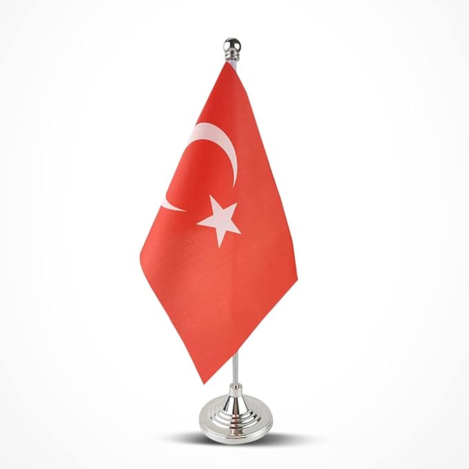 Turkey Flag Turkish Flags, Small Mini Turkish Desk Flag, Used by Mflagperft