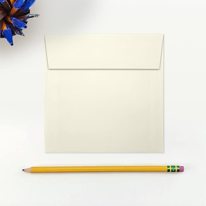 LUXPaper Square Invitation Envelopes | Peel & Press | 5" x 5" | Natural Linen | - Image 3