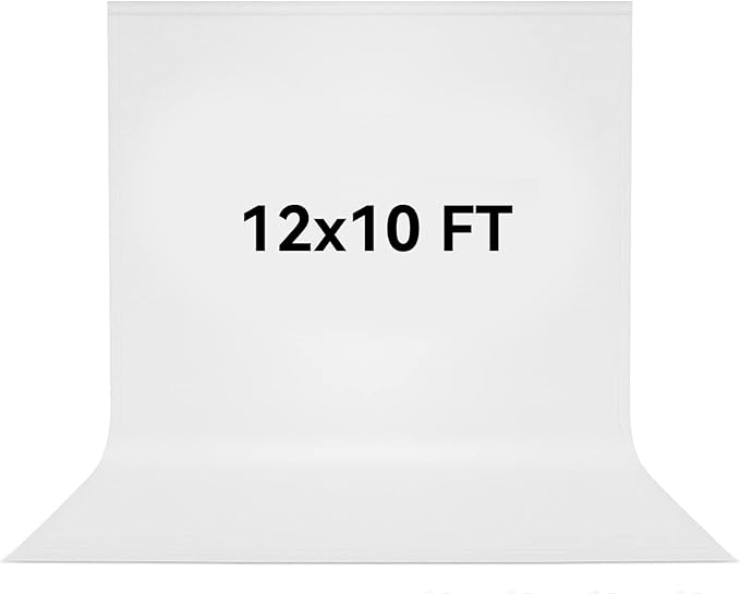 12x10 FT White Backdrop Background by Vevelux